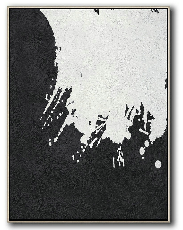 Black And White Minimal Painting On Canvas,Original Art For Sale By Artist #Y1X6